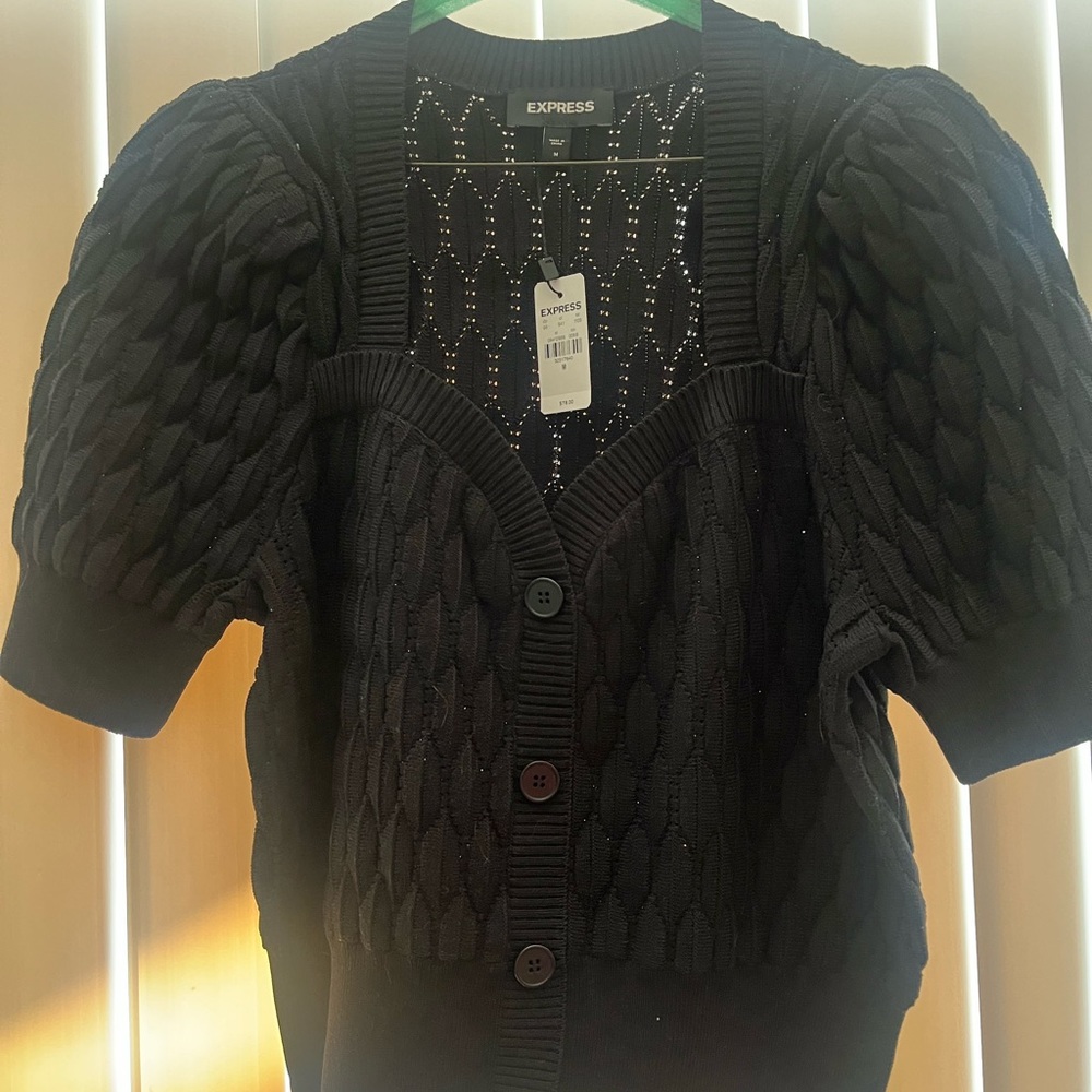 Brand new with tags black button up sweater